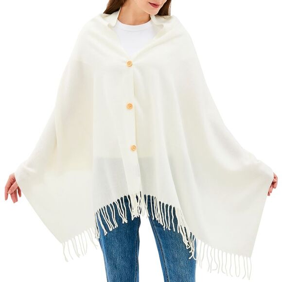 Alpine Swiss Womens Shawl Evening Wrap Pashmina Large Scarf Fringe Cape Poncho - Picture 1 of 7